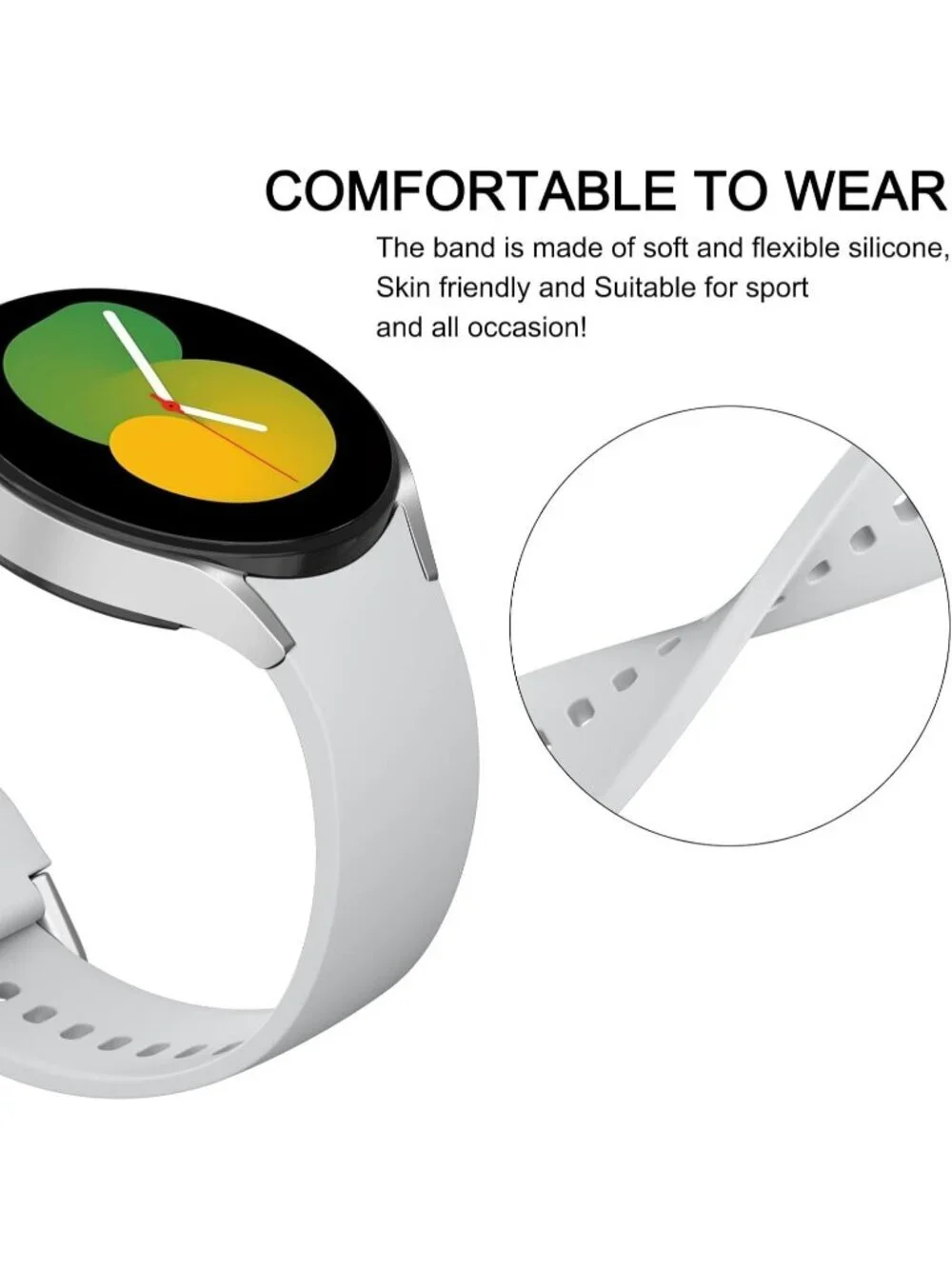 Unisex Gray Analog Soft Silicone Replacement Strap Samsung Galaxy Classic Watch
